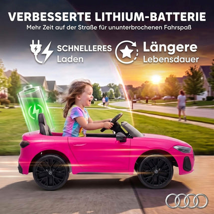 Kids Electric Car 12V with 2.4G Remote Control and 2 Motors, Soft Start, Pink