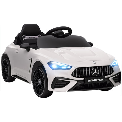 Vaikiškas elektrinis automobilis, „Mercedes“ dizainas, 12 V, nuotolinis valdymas, LED, baltas