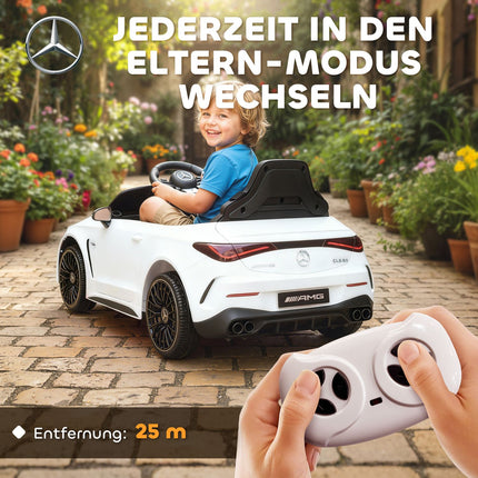 Vaikiškas elektrinis automobilis, „Mercedes“ dizainas, 12 V, nuotolinis valdymas, LED, baltas