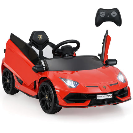 Vaikiškas elektrinis automobilis su nuotolinio valdymo pultu, LED žibintais - raudonas Lamborghini