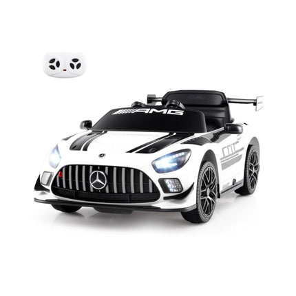 Vaikiškas elektrinis automobilis su nuotolinio valdymo pultu - Mercedes-AMG GT3, 12 V, baltas