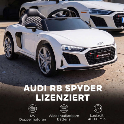 Vaikiškas elektrinis automobilis su nuotolinio valdymo pultu, baltas, ličio baterija