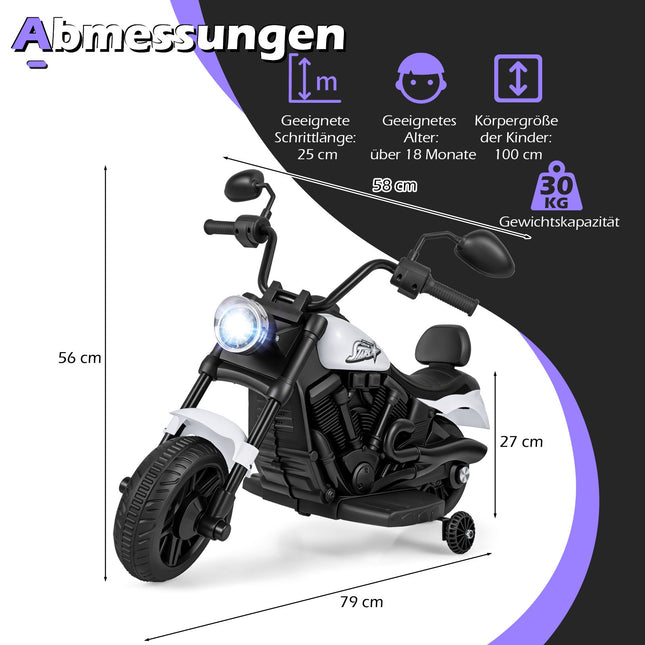 Vaikiškas elektrinis motociklas su muzika ir šviesomis