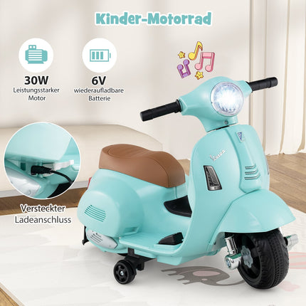 Vaikiškas elektrinis motociklas 6V su LED žibintu, mėlynas
