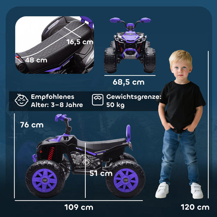 Vaikiškas elektrinis keturratis, 24 V, 4 ratai, USB, MP3, 6,5 km/h