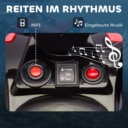 Vaikiškas elektrinis keturratis 6V su priekinės/atbulinės eigos funkcijomis, muzika, LED