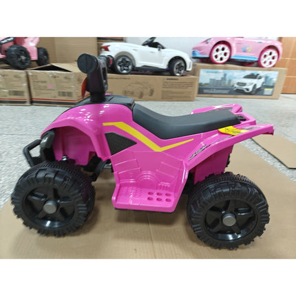 Kids Electric Quad 6V with Lithium Battery, Button Control, Pink, 18-48 Months