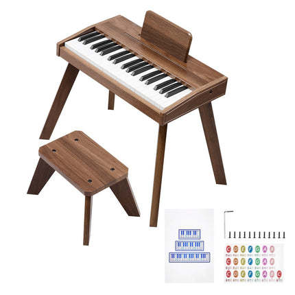 Kids Piano Keyboard, 37-Key Wooden, Dual Power, Volume