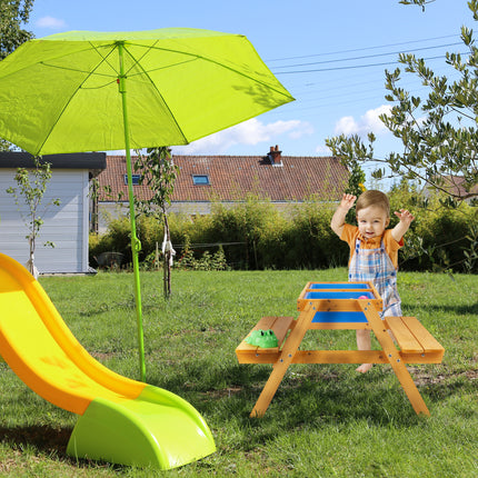 Vaikiškas pikniko stalas su suoliukais, baltas