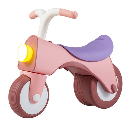 Kids' Pink Balance Bike with Lights and Music