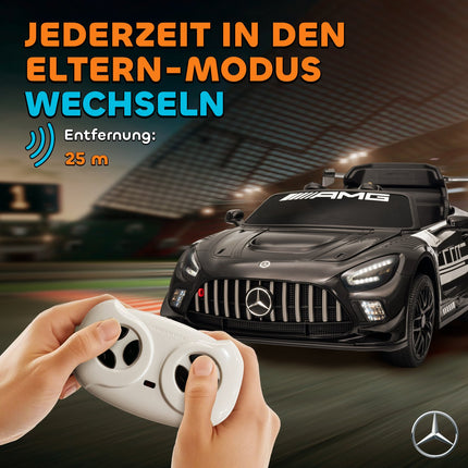 Vaikiškas važiuojamasis automobilis, 12 V baterija, LED šviesos, muzika, juodas