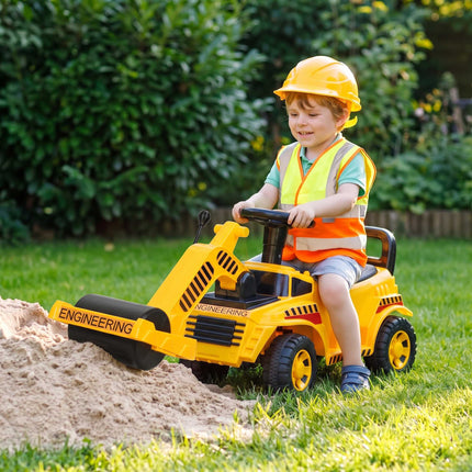 Kids Ride-On Road Roller with Liftable Front Roller, Horn, Under-Seat Storage