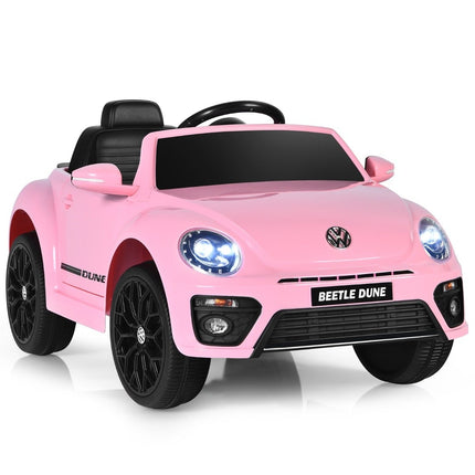 Vaikiškas važiuojamasis VW Beetle automobilis su muzika ir nuotolinio valdymo pultu