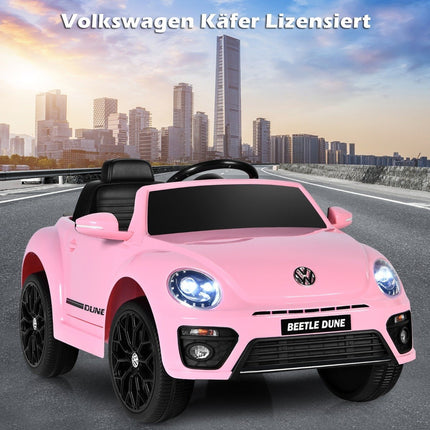 Vaikiškas važiuojamasis VW Beetle automobilis su muzika ir nuotolinio valdymo pultu