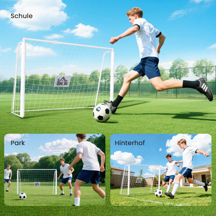 Vaikiški futbolo vartai, amortizuojantys, 186x123 cm, balti