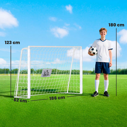 Vaikiški futbolo vartai, amortizuojantys, 186x123 cm, balti