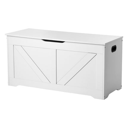 Kids Storage Bench Toy Box, Safety Hinge, White, 990mm