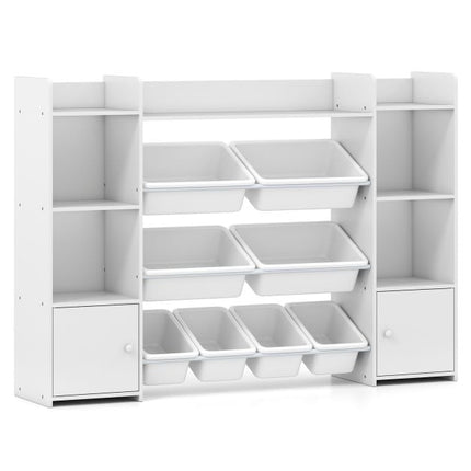 Kids Toy Storage Organizer, 4-Tier, 8 Bins, White