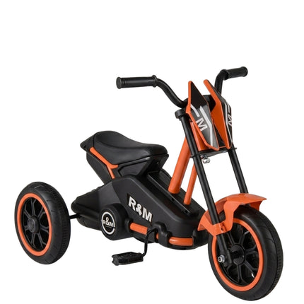 Vaikiškas triratukas su neslystančiais pedalais, oranžinis, 3+ metų amžiaus