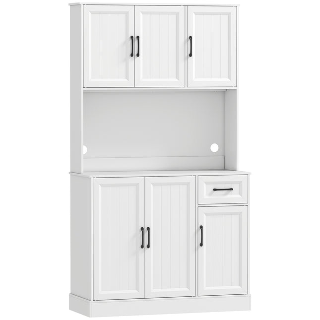Virtuvės spintelė-sandėliukas, 180,5 cm, reguliuojamos lentynos, MDF, balta