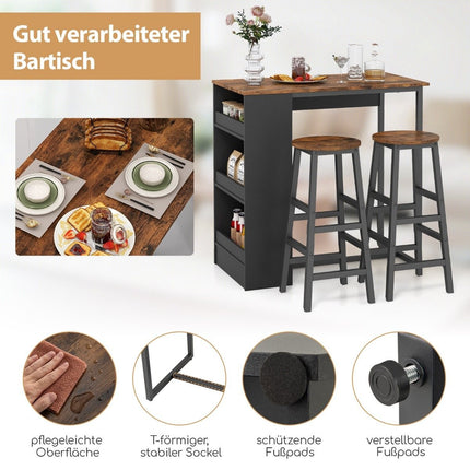 Virtuvės stalas su 2 taburetėmis, vietą taupantis bistro stalas, baro stalas, valgomojo stalo komplektas, baro stalas