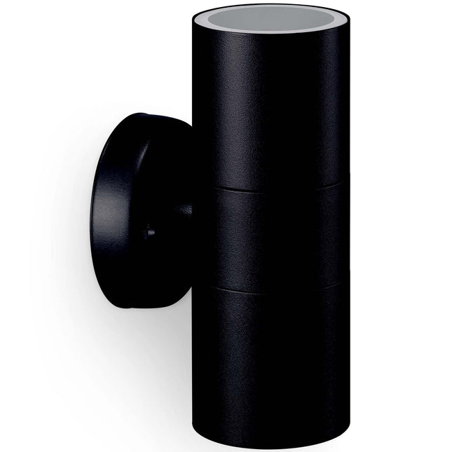 Kylis Wall luminaire Up-/downlight (2xGU10 socket) IP44 Stainless steel Black