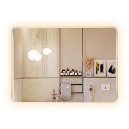 LED vonios veidrodis su nerasojančia danga, reguliuojamo ryškumo, 70x50 cm