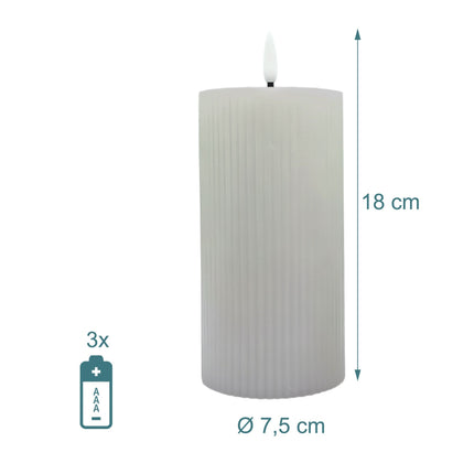 LED žvakės, tikras vaškas, 4 vnt. rinkinys, 18 cm