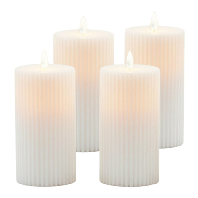 LED liepsnojančios žvakės, 4 vnt. rinkinys, mirganti šviesa