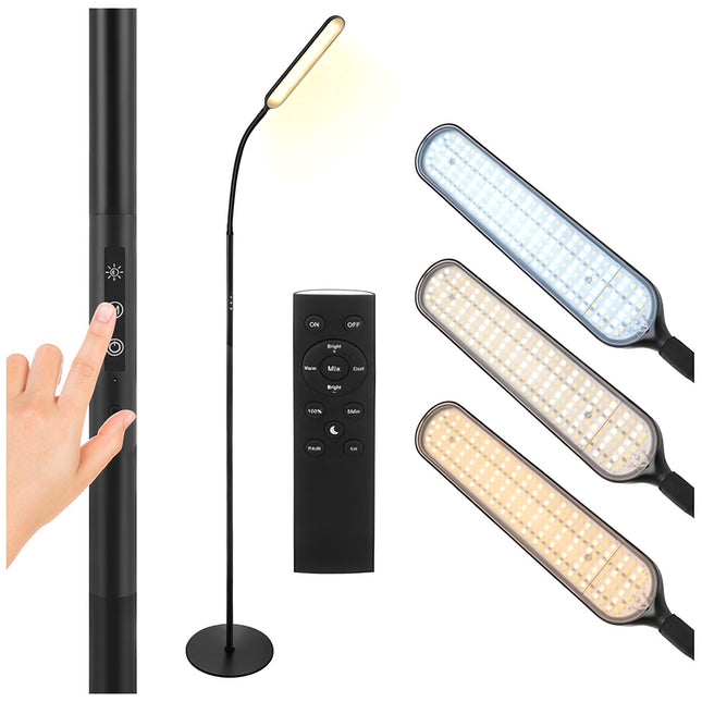 LED toršeras 180 cm, juodas, nuotolinio valdymo pultas, laikmatis