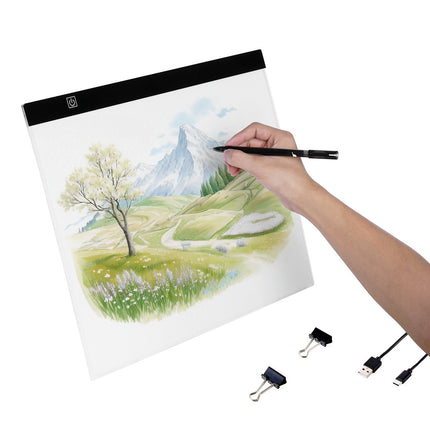 LED Light Pad B4 for Tracing, USB-C, Dimmable, Black