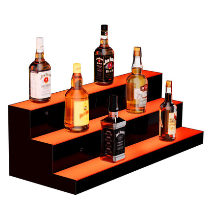 LED Lighted Liquor Bottle Display, 30-Inch 3-Tier, Remote Control