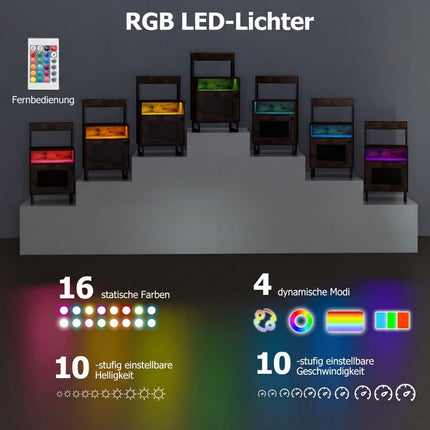 LED naktinis staliukas su reguliuojamu apšvietimu ir daiktadėže