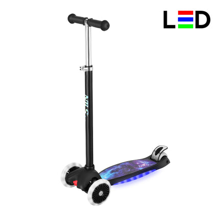 LED paspirtukas, juodas, sulankstomas, lengvas