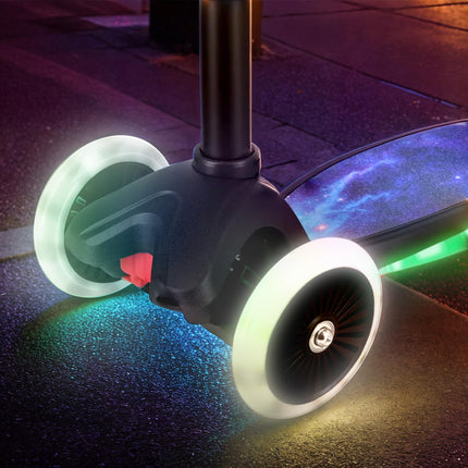 LED paspirtukas, juodas, sulankstomas, lengvas