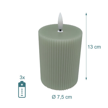 LED vaško žvakės, beliepsnės, mirganti liepsna, 4 vnt. rinkinys