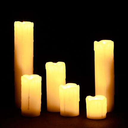 LED blokinių šviestuvų vaško rinkinys, 6 vnt.