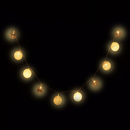 LED šviesos grandinėlė su 10 kamuoliukų