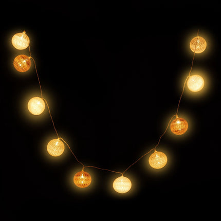 LED šviesos grandinėlė su 10 kamuoliukų