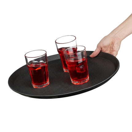 Dideli juodi serviravimo padėklai, 2 vnt. rinkinys, Ø40 cm