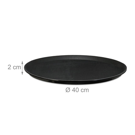 Dideli juodi serviravimo padėklai, 2 vnt. rinkinys, Ø40 cm