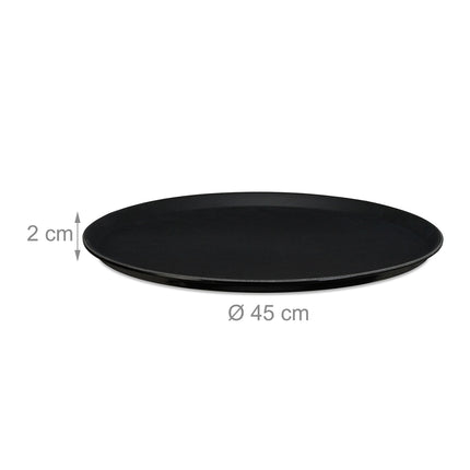 Dideli juodi serviravimo padėklai, 2 vnt. rinkinys - Ø45 cm
