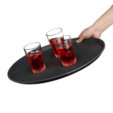 Dideli juodi serviravimo padėklai, 2 vnt. rinkinys - Ø45 cm