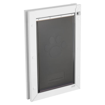 Large Dog Door – 3 Magnetic Flaps, Metal Frame, White
