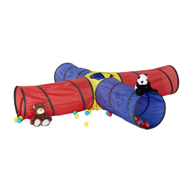 Large play tunnel with 4 pipes