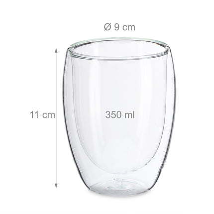 Latte Macchiato dvigubos sienelės stiklinės, 350 ml