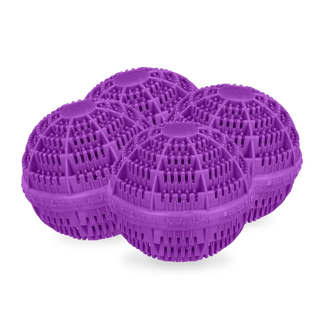 Skalbimo kamuoliukai, violetiniai, 4 vnt. rinkinys - ekologiški, 1000 skalbimų