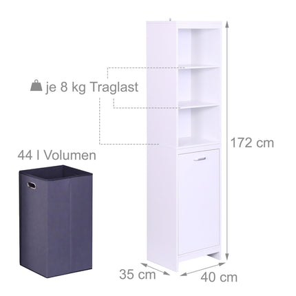 Skalbinių spinta su 44 litrų maišu, atspari drėgmei