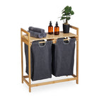 Laundry basket shelf with 2 compartments