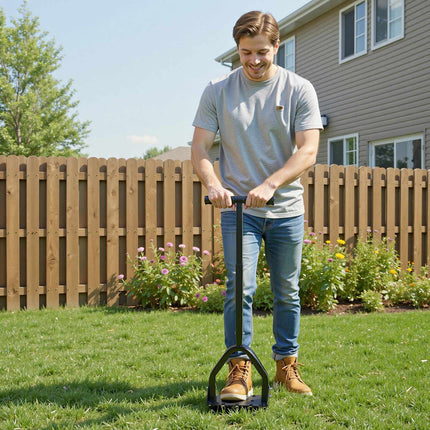 Lawn Aerator, Manual 15-Spike Tool With Long Handle